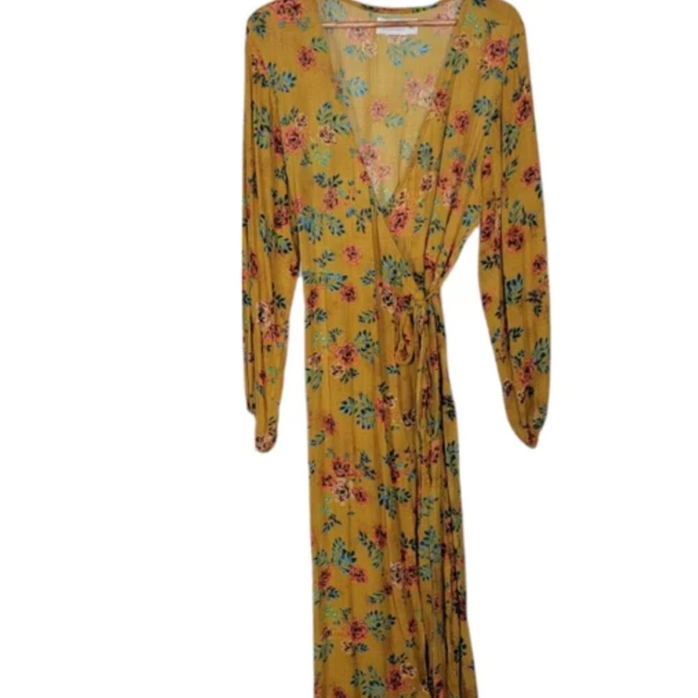 Faithfull the Brand x Anthropolgie Floral Wrap Maxi Dress Size US 6 Medium
